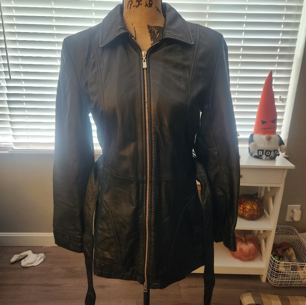 Womens Wilson's Black Leather Jacket - Picture 3 of 6